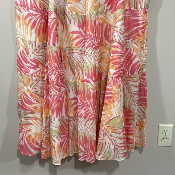 Ruby Rd. Woman A-Line Maxi Tiered Pull On Skirt Palm Fronds 24W - Picture 6 of 14